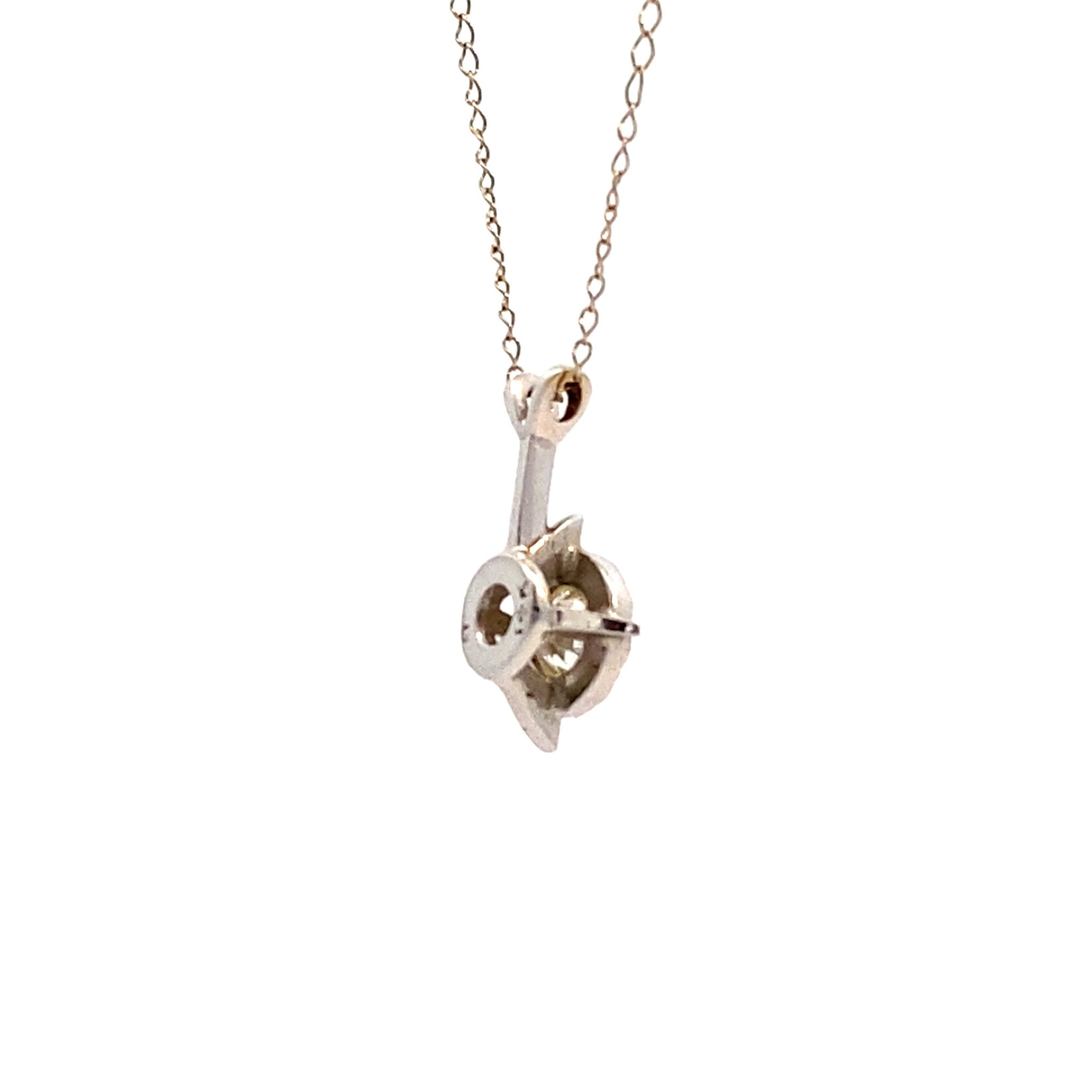 14K White Gold 15.5" Diamond Pendant D.25ct