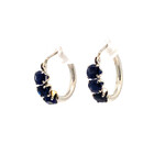 10K White Gold Blue Stone Earrings