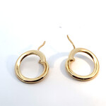 14K Yellow Gold Swirl Earrings