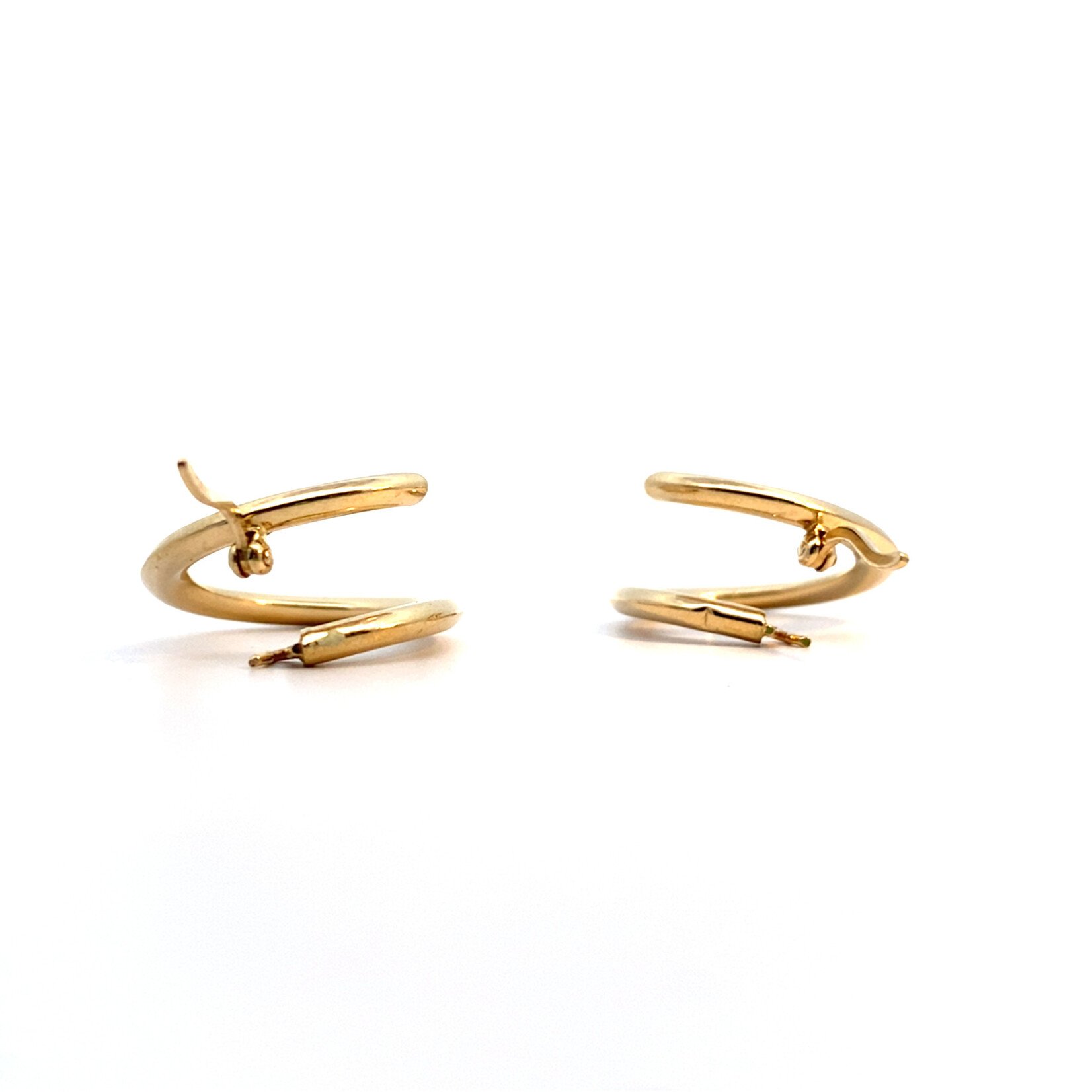 14K Yellow Gold Swirl Earrings