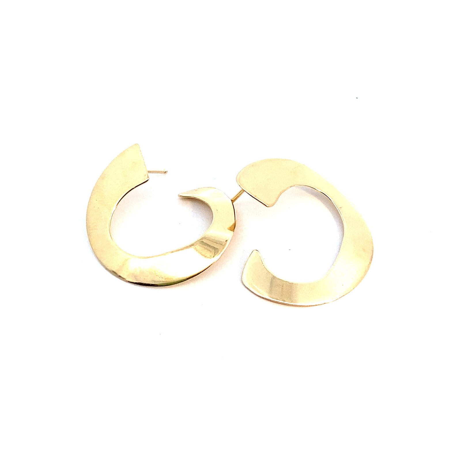 14K Yellow Gold Flat Loop Earrings