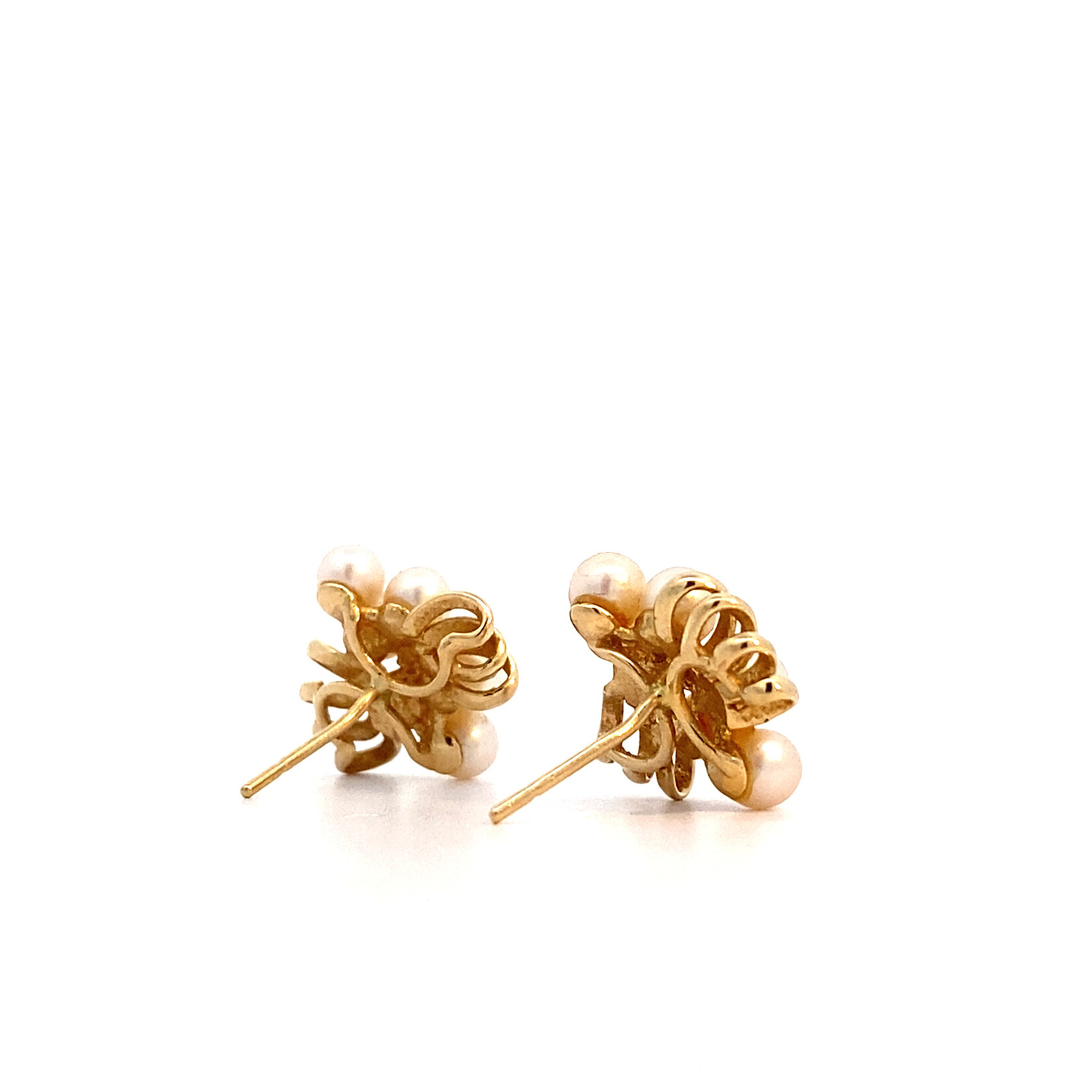 14K Yellow Gold Small Akoya Pearl Earrings