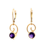 14K Yellow Gold Amethyst Dangles