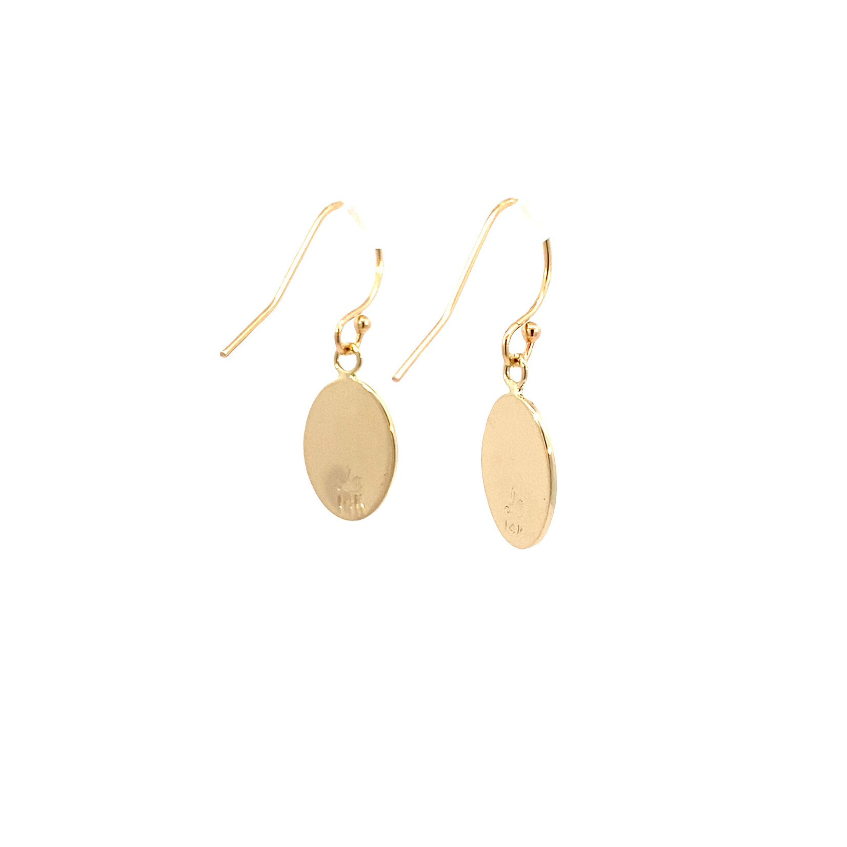 14K Yellow Gold Oval ʻŌhia Lehua Mini Dangle Earrings