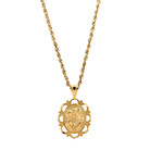 14K Yellow Gold 20" Mother's Pendant on Hollow Rope