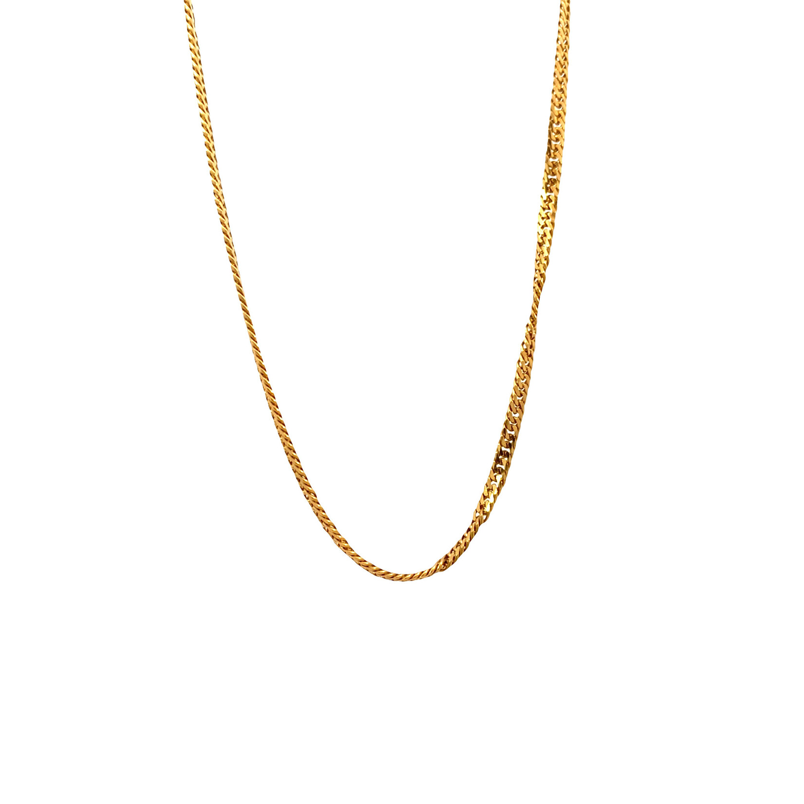 18K Yellow Gold 18" 3mm Flat Curb Chain