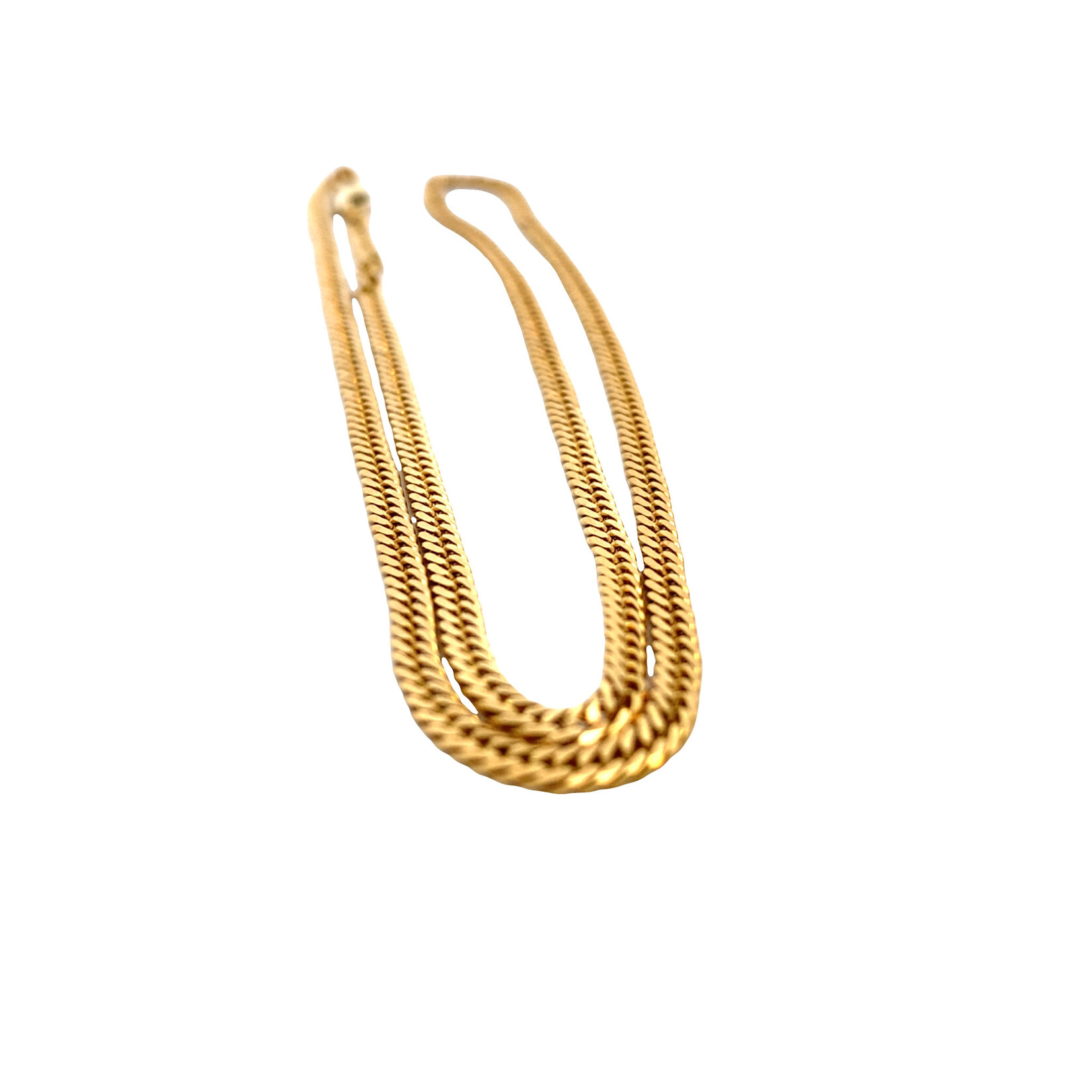 18K Yellow Gold 18" 3mm Flat Curb Chain