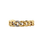14K Yellow Gold Link Style with diamond ring sz8