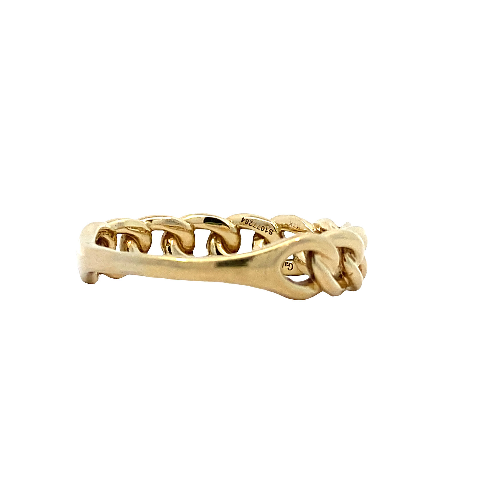 14K Yellow Gold Link Style with diamond ring sz8
