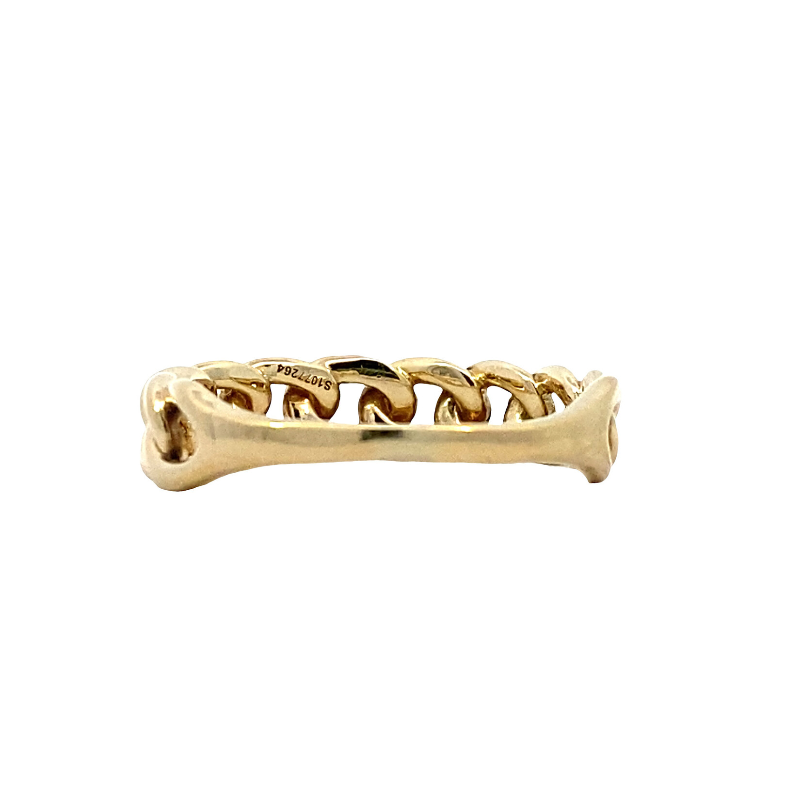 14K Yellow Gold Link Style with diamond ring sz8