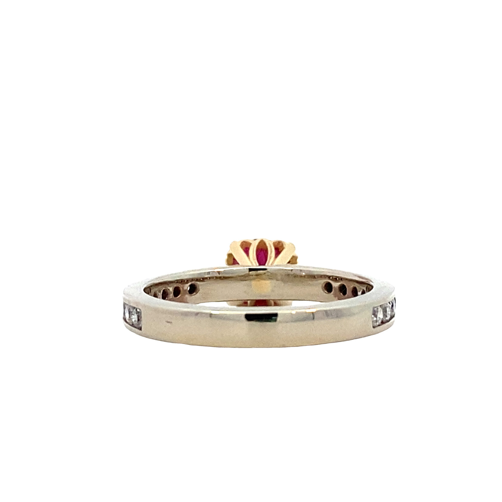 14K Two Tone Ruby and Diamond Ring size 6.5 D.38ctw R1.20ct