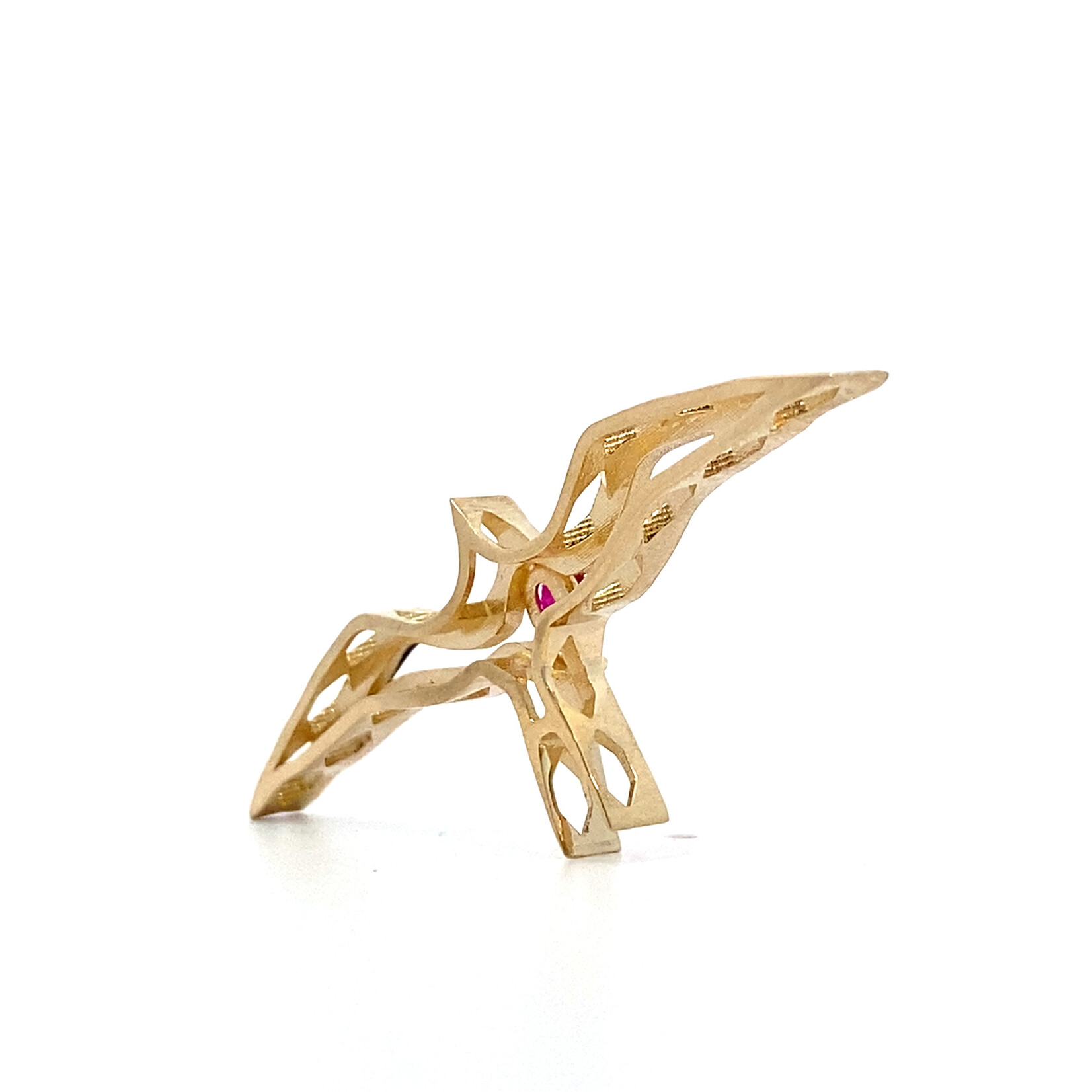 14K Yellow Gold 'Iwa Lele Ruby Pendant R.25ct