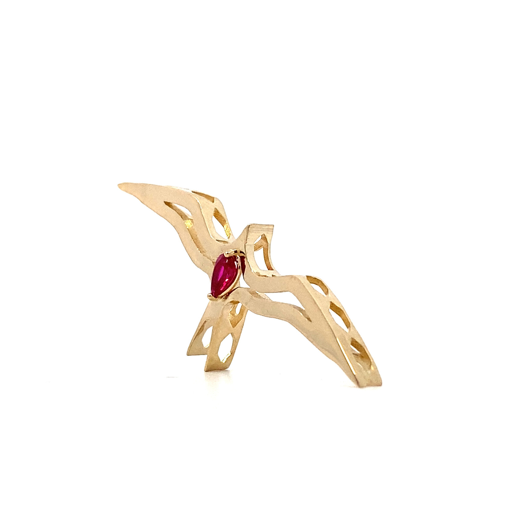 14K Yellow Gold 'Iwa Lele Ruby Pendant R.25ct