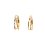 14K Yellow Gold Split Oval Diamond Hoops D.24tw