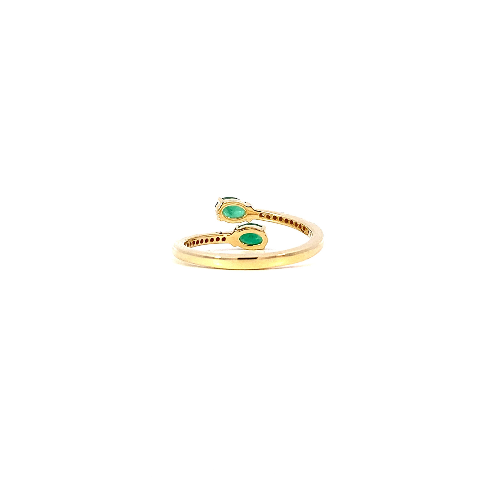 14K Yellow Gold Emerald & Diamond Ring size 6.5 E.46tw D.10tw