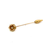 14K Yellow Gold Rose Stickpin with diamond .05ct