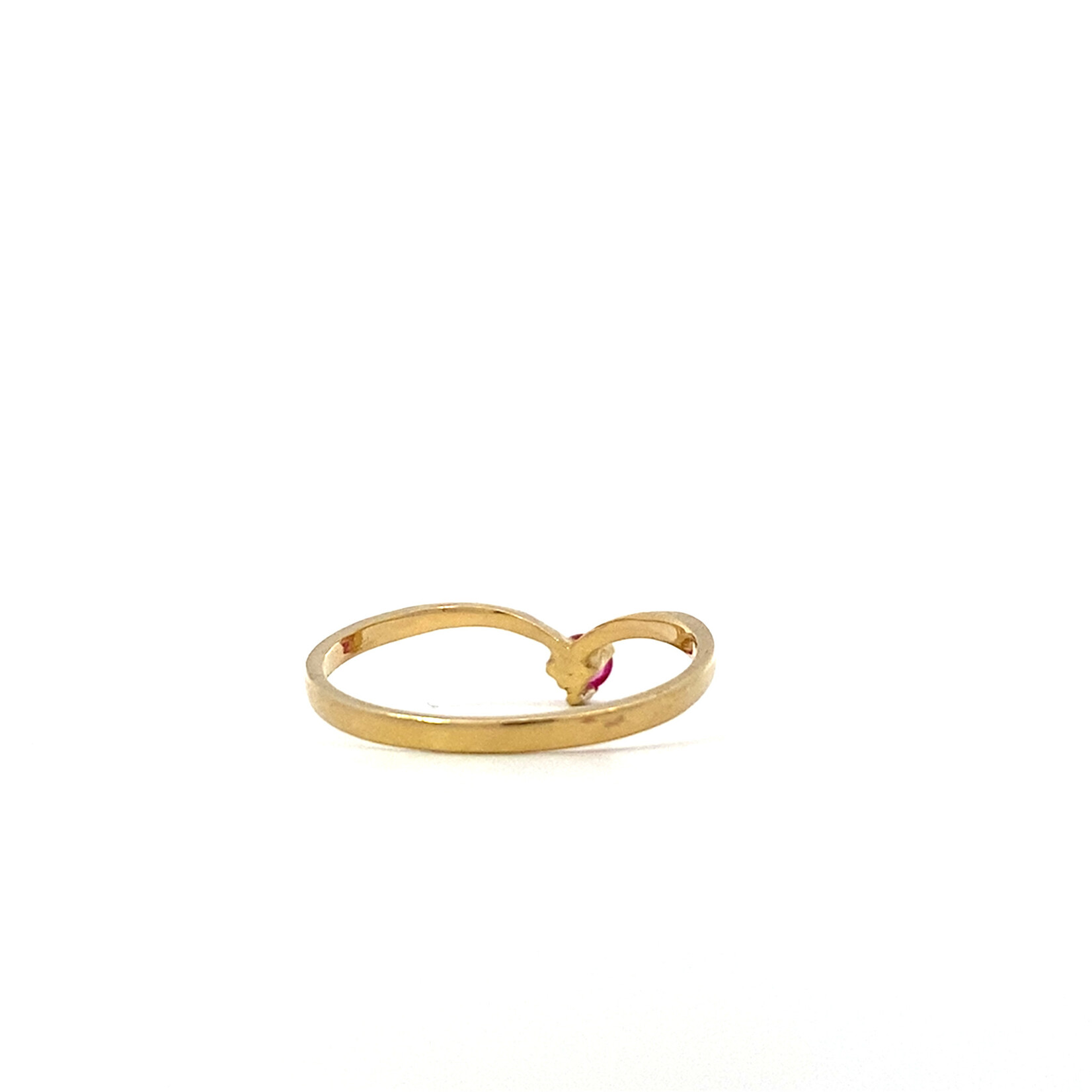 18K Yellow Gold Pink Sapphire ring sz 7