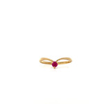 18K Yellow Gold Pink Sapphire ring sz 7