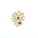 14K Yellow Gold Initial/Maile pendant epoxy E/W