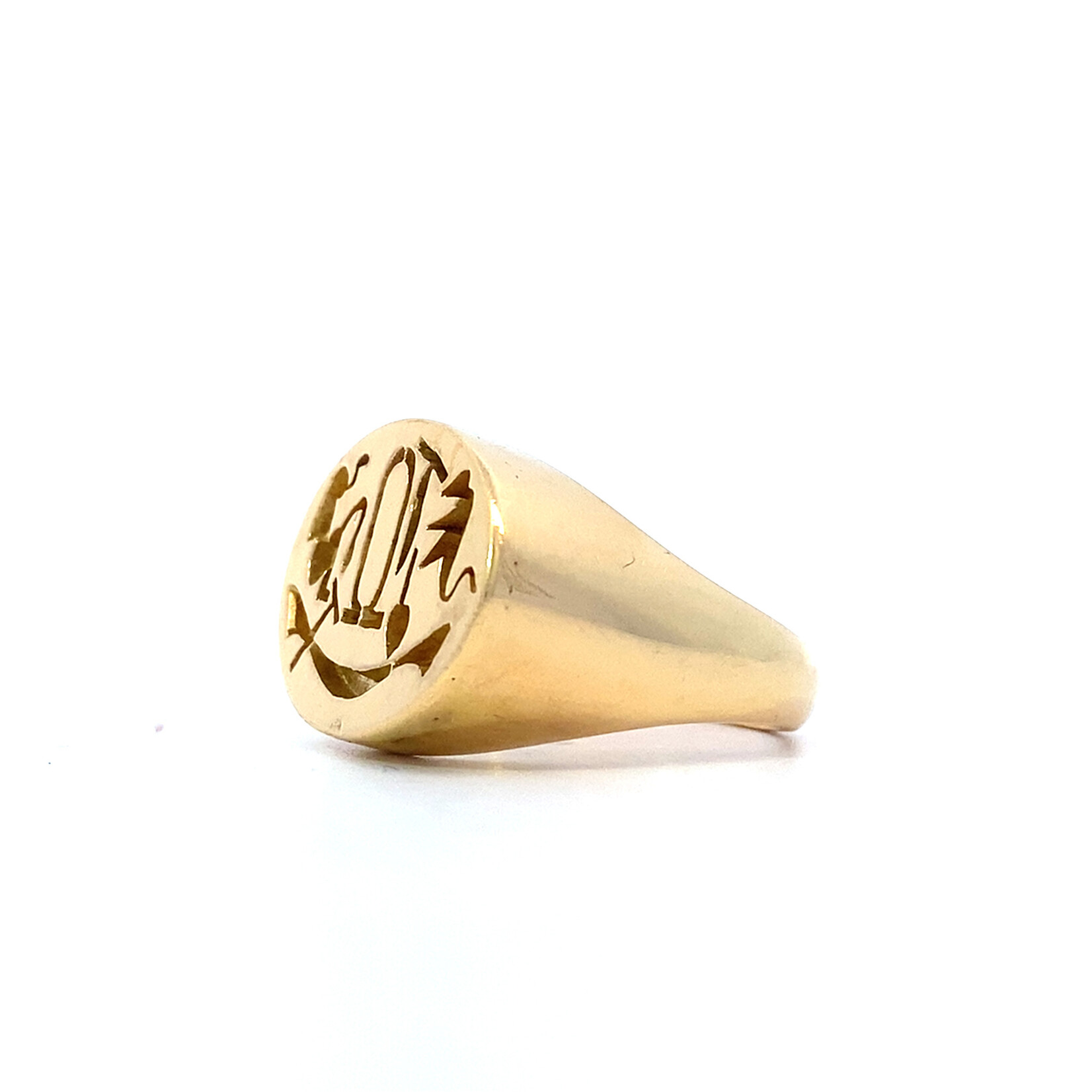 18K Yellow Gold Egyptian signet ring sz 9.25