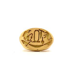 18K Yellow Gold Egyptian signet ring sz 9.25