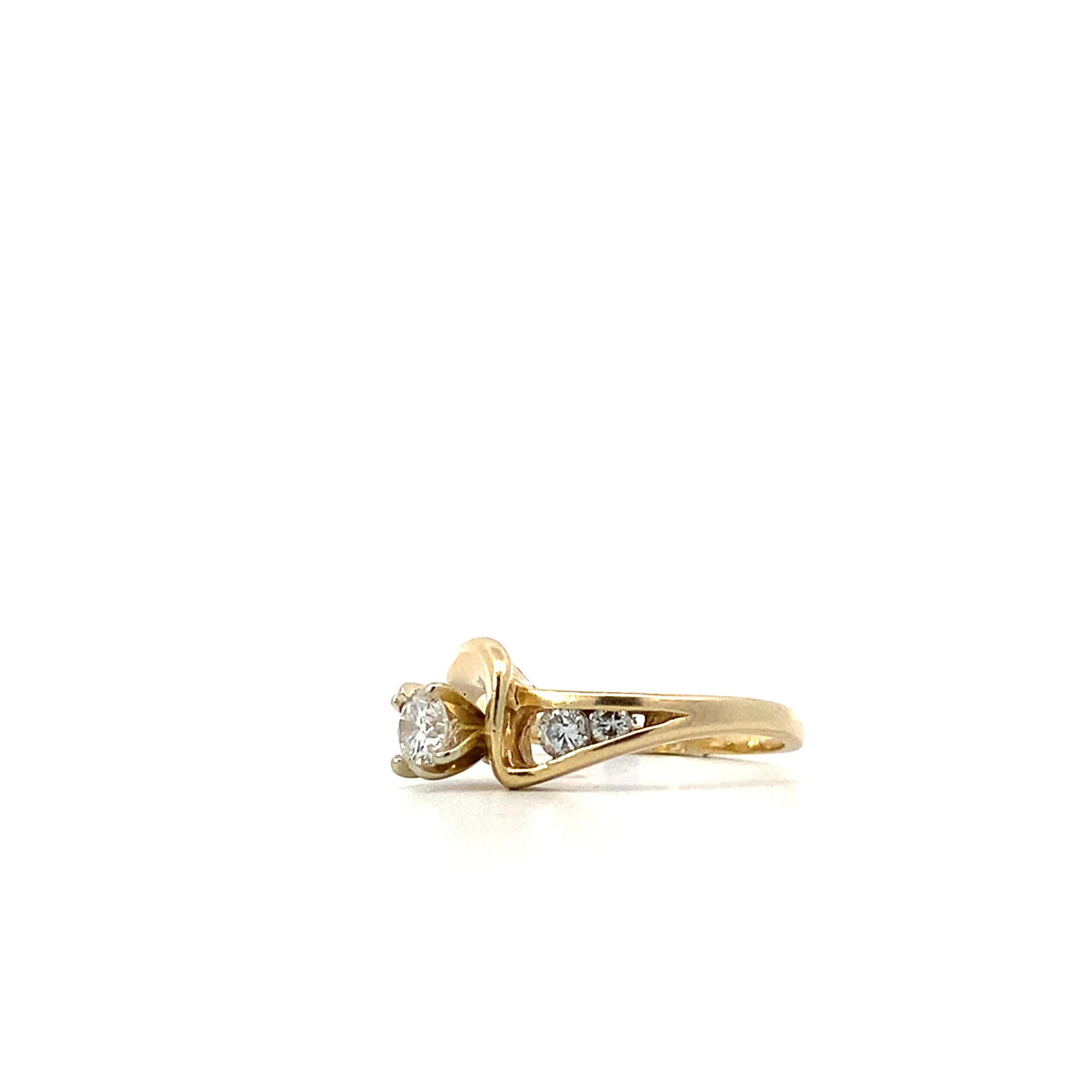 14K Yellow Gold Diamond Engagement ring sz4.75 D+/- .33cttw