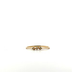 14K Yellow Gold 3 stone diamond ring sz 6