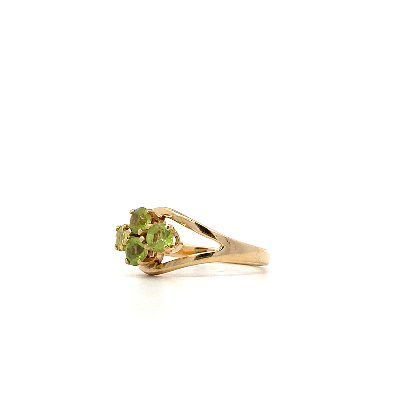 14K Yellow Gold 4 stone Peridot ring sz 6