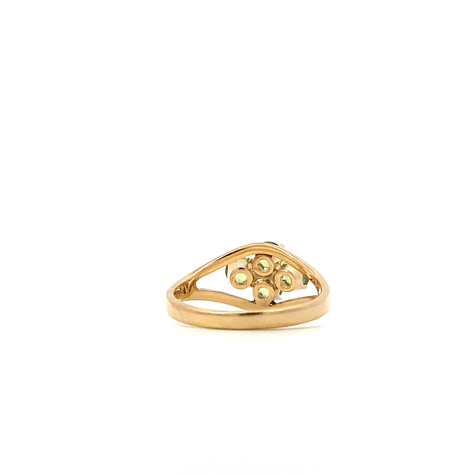 14K Yellow Gold 4 stone Peridot ring size 6