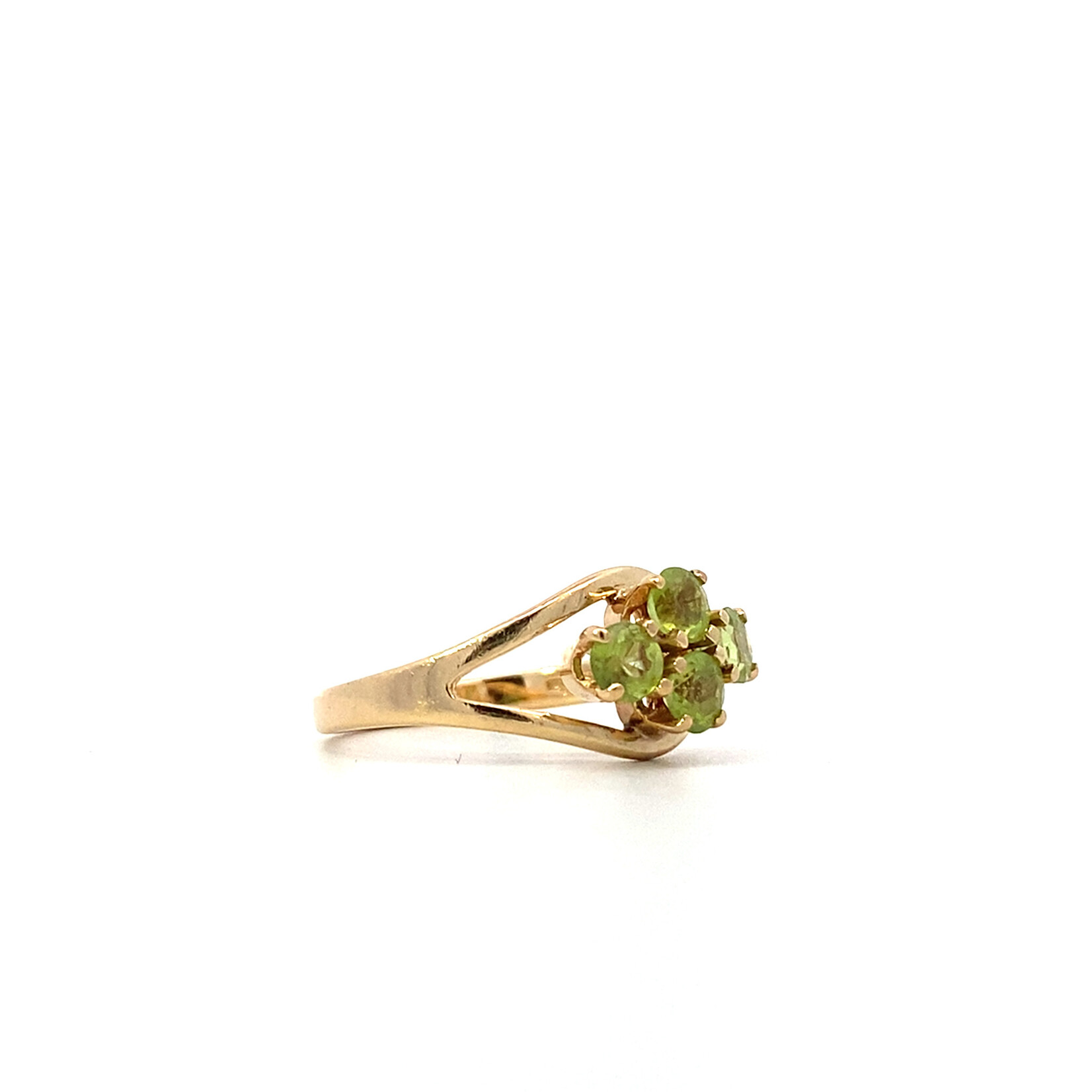 14K Yellow Gold 4 stone Peridot ring sz 6