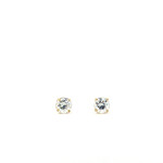 14K Yellow Gold 5mm round CZ Studs