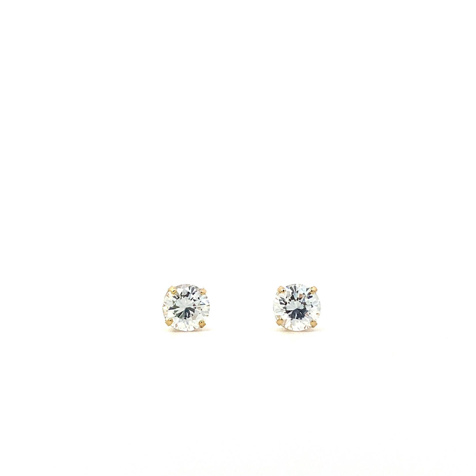 14K Yellow Gold 5mm round CZ Studs
