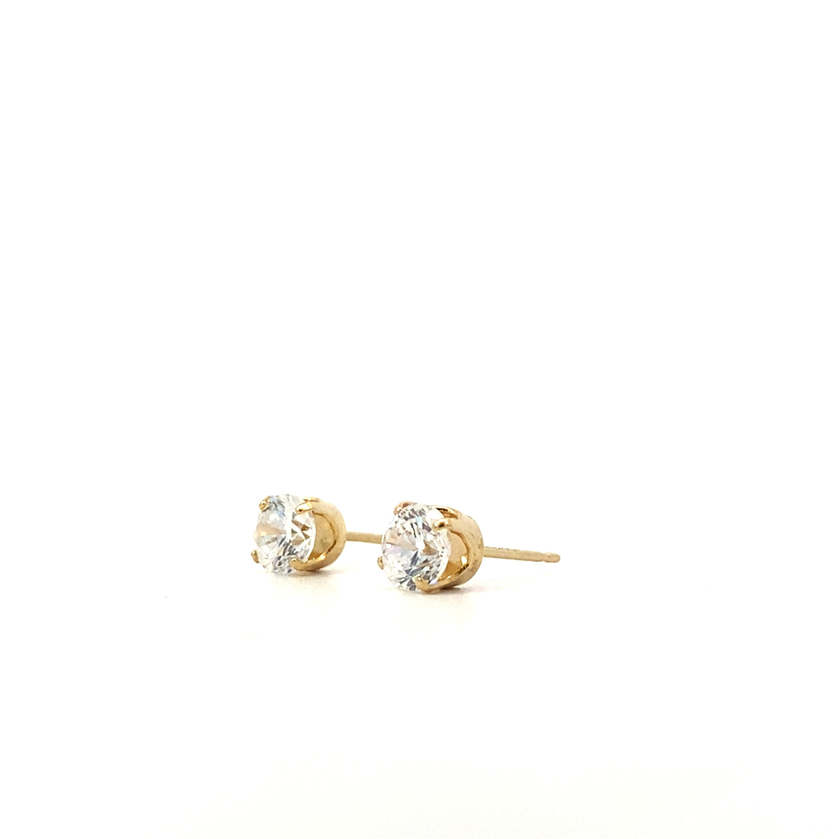 14K Yellow Gold 5mm round CZ Studs