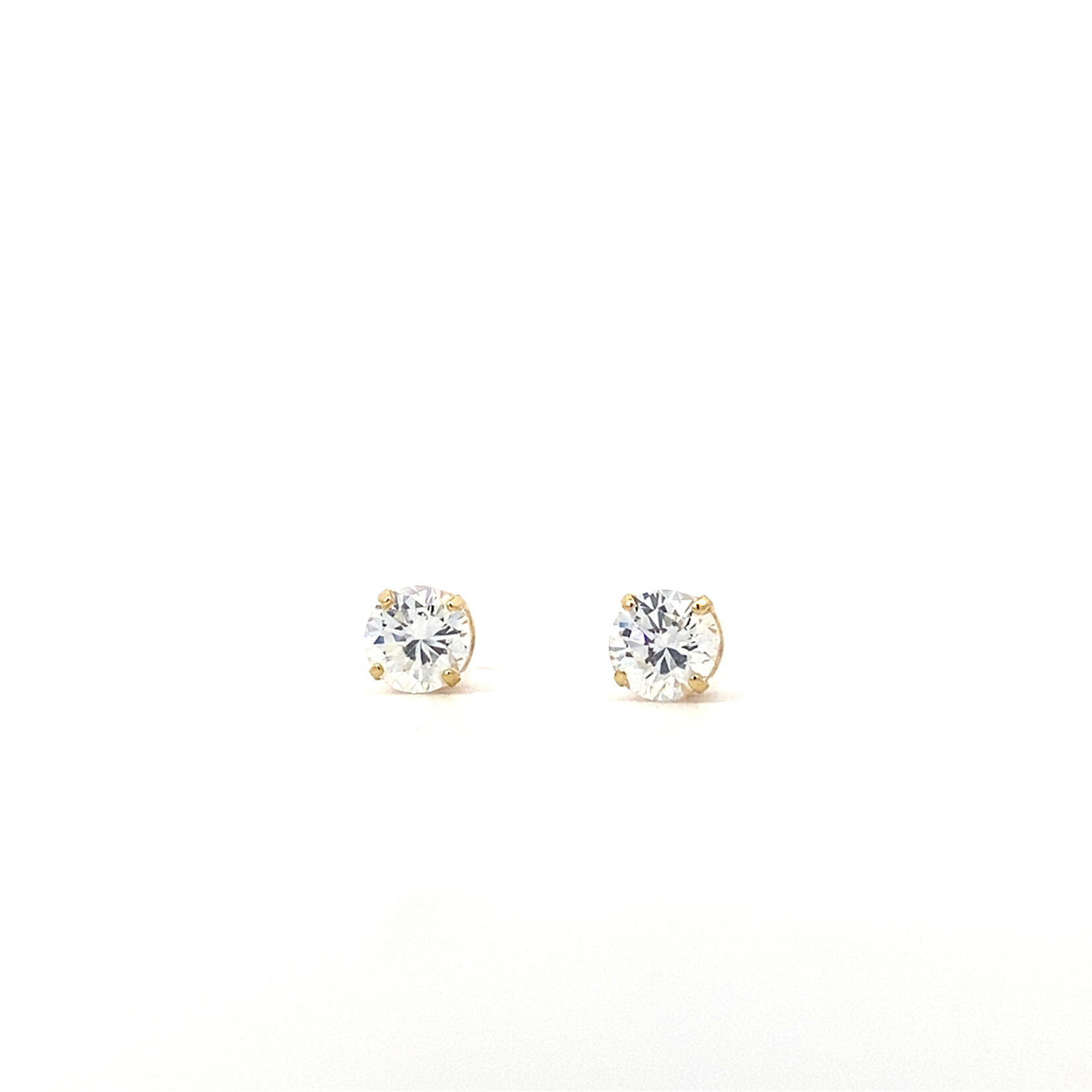 14K Yellow Gold 5mm round CZ Studs