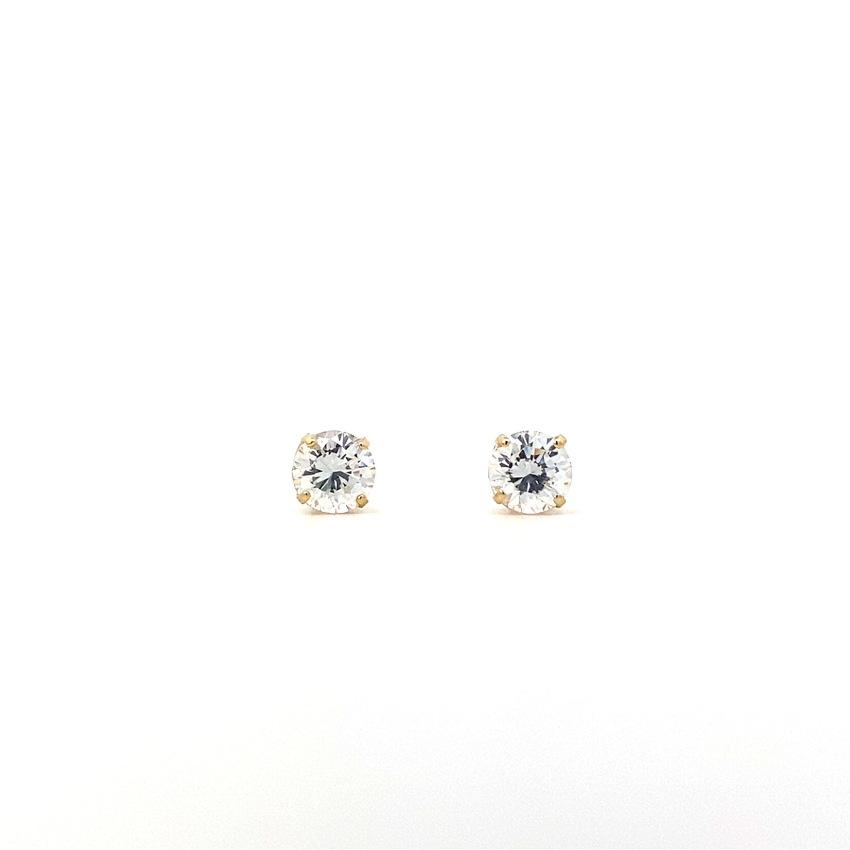 14K Yellow Gold 5mm round CZ Studs