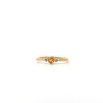 10K Yellow Gold Orange/white stone ring sz 7