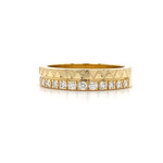 Hokuala 14K Yellow Gold 4mm Flat Heavy Hokuālā Diamond Ring sz7 D.33ctw SI2-3 G-H