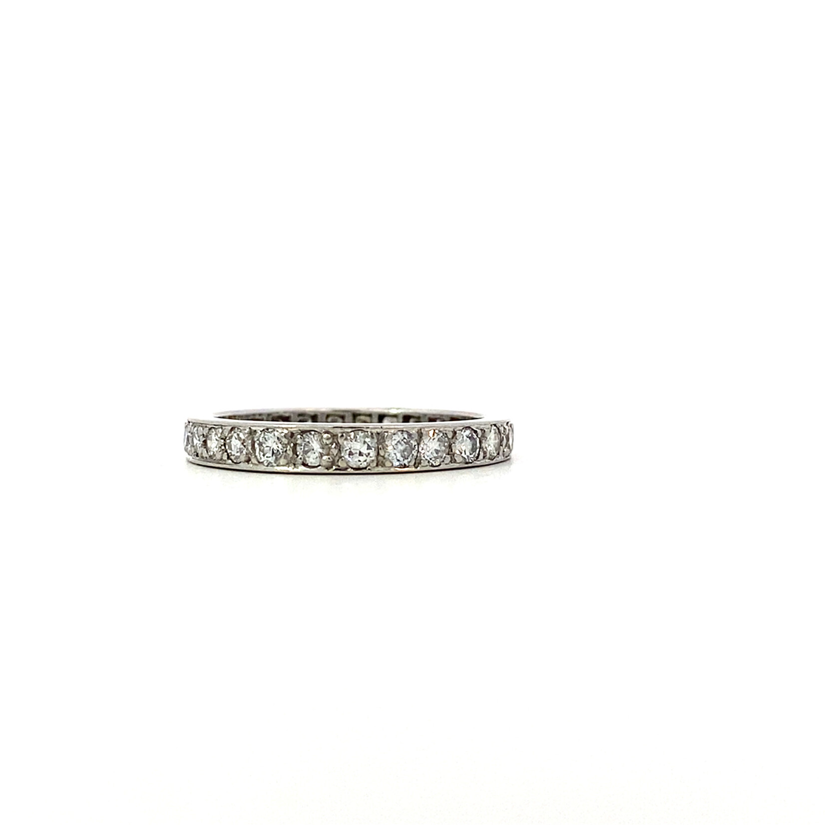 14K White Gold Diamond Eternity Band sz8 D+/-.75ctw