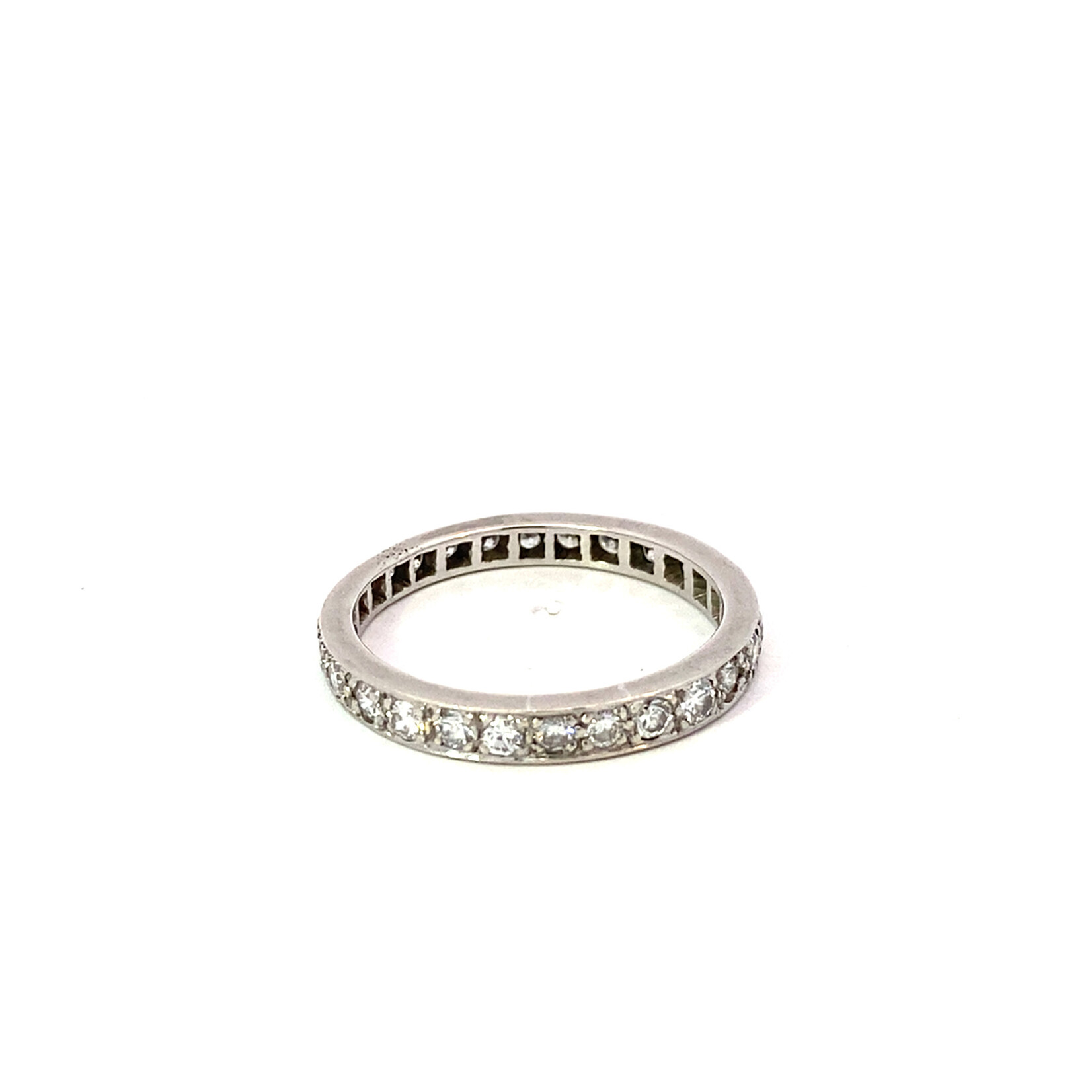 14K White Gold Diamond Eternity Band sz8 D+/-.75ctw