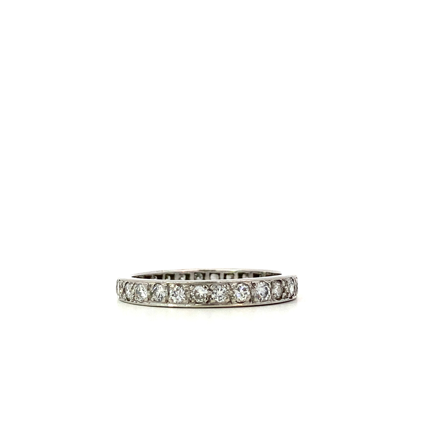 14K White Gold Diamond Eternity Band sz8 D+/-.75ctw
