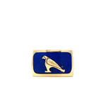 14K Yellow Gold Egyptian God Horus and Lapis Ring sz 8