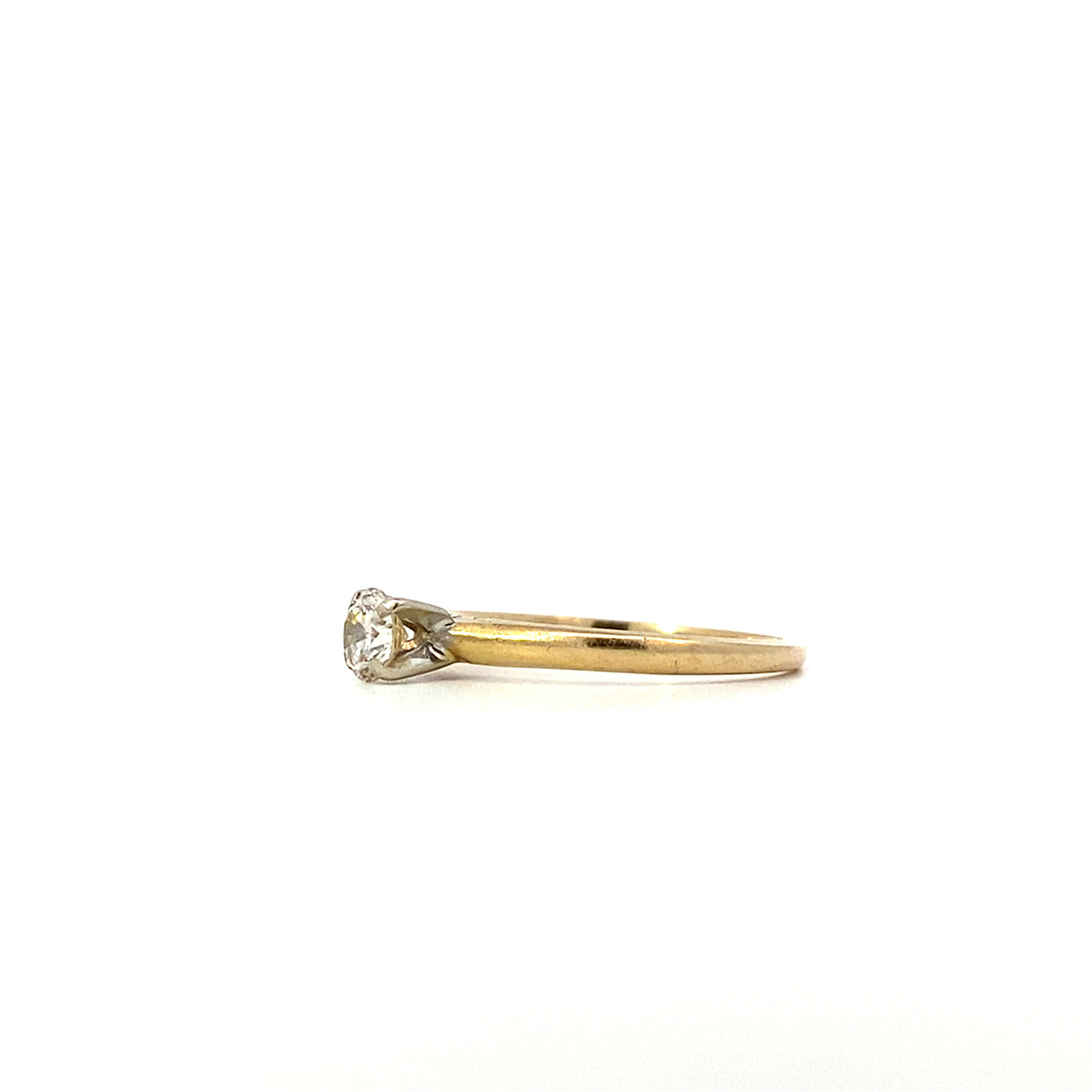 14K Yellow Gold Diamond Solitaire Ring sz6.75 .33ct