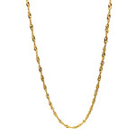 14K Yellow Gold 16" Diamond Cut Singapore Chain