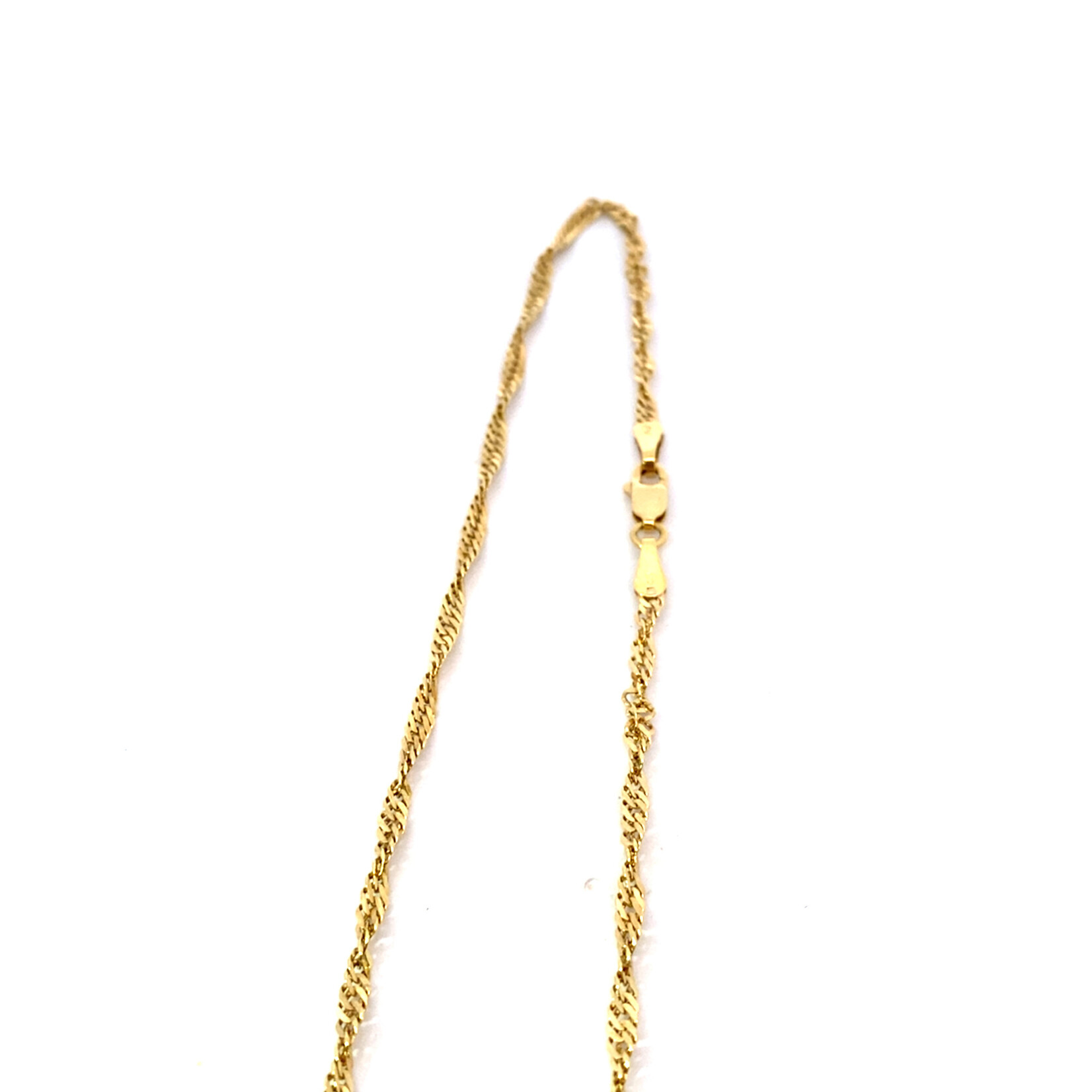 14K Yellow Gold 16" Diamond Cut Singapore Chain