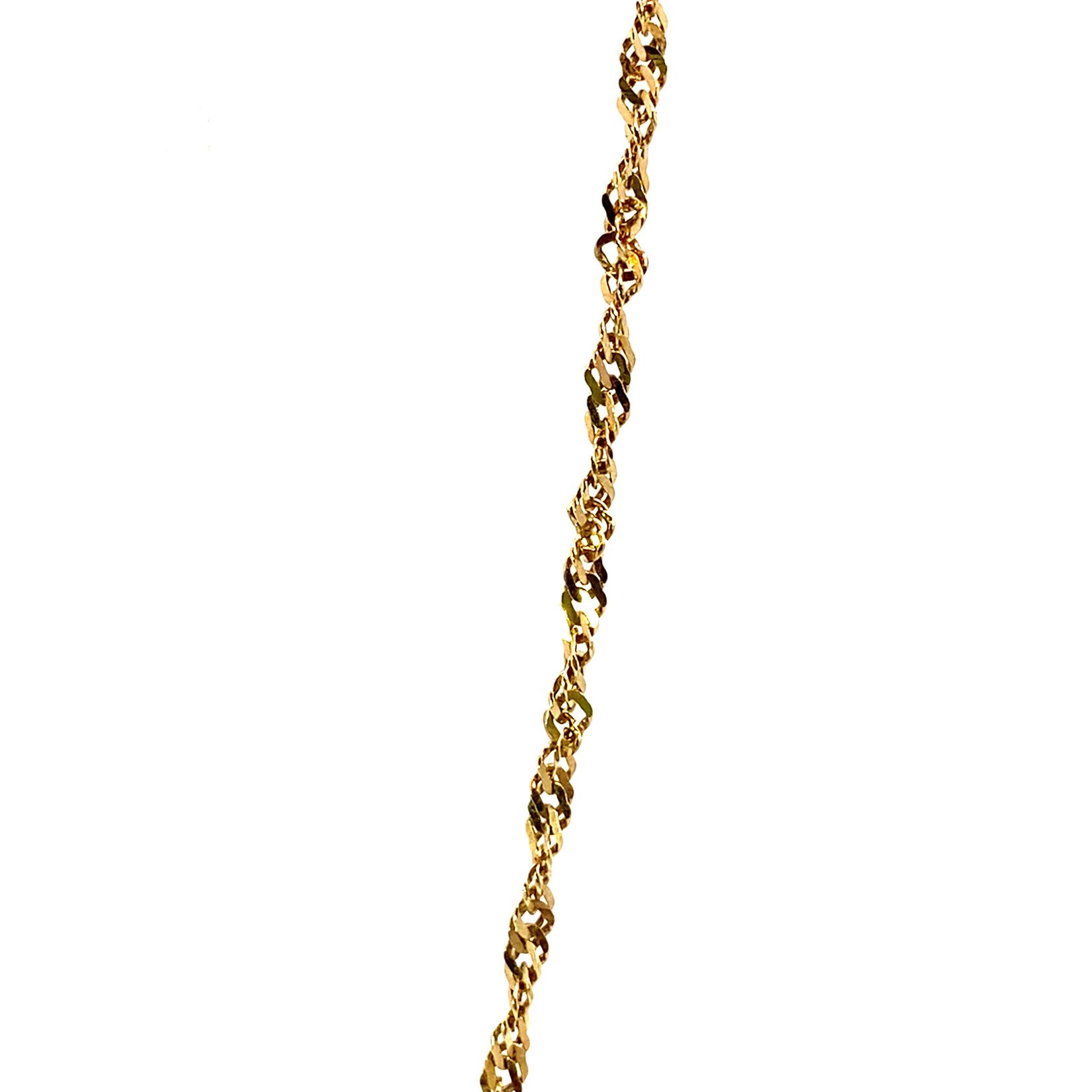 14K Yellow Gold 16" Diamond Cut Singapore Chain