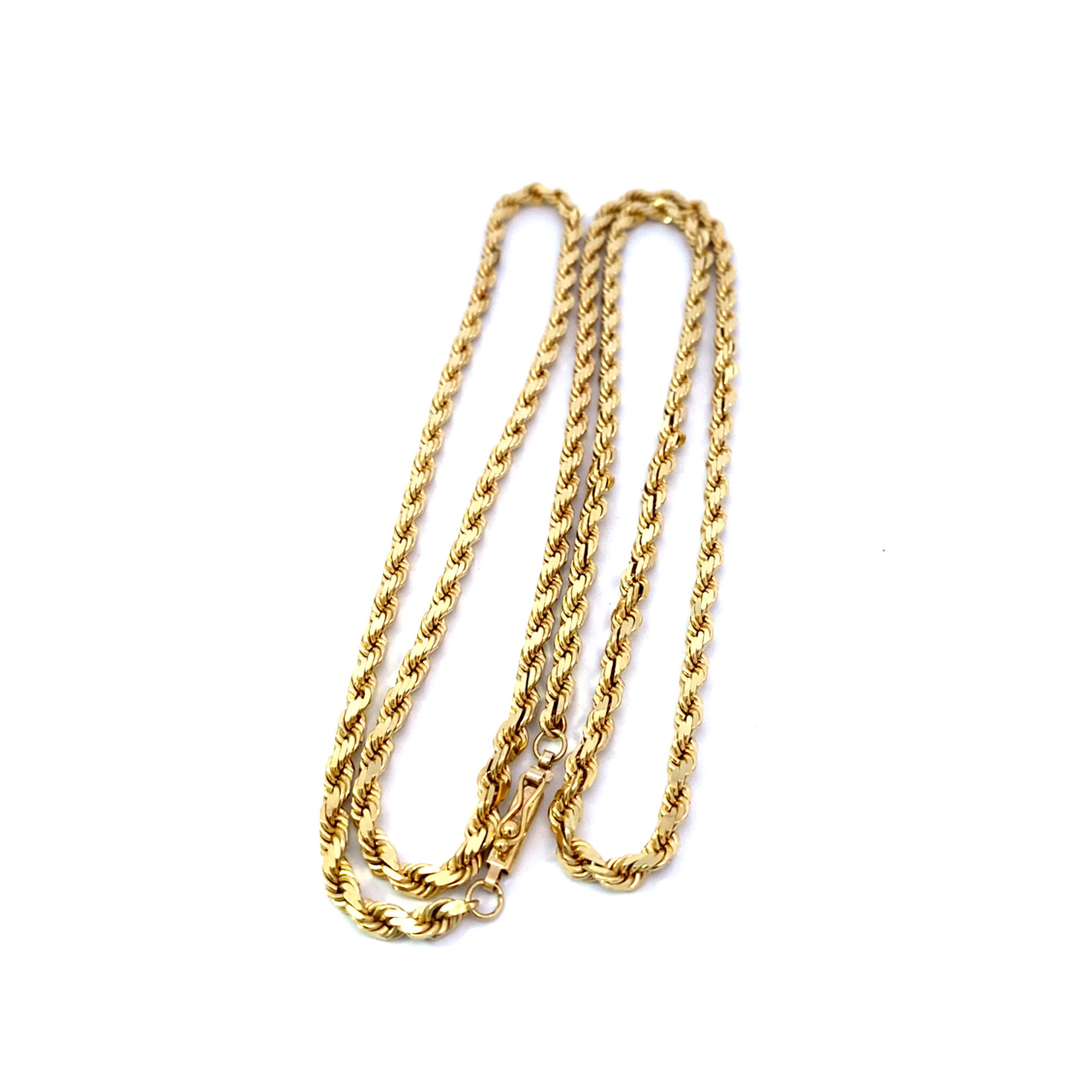 14K Yellow Gold 30" 3mm Diamond Cut Rope Chain