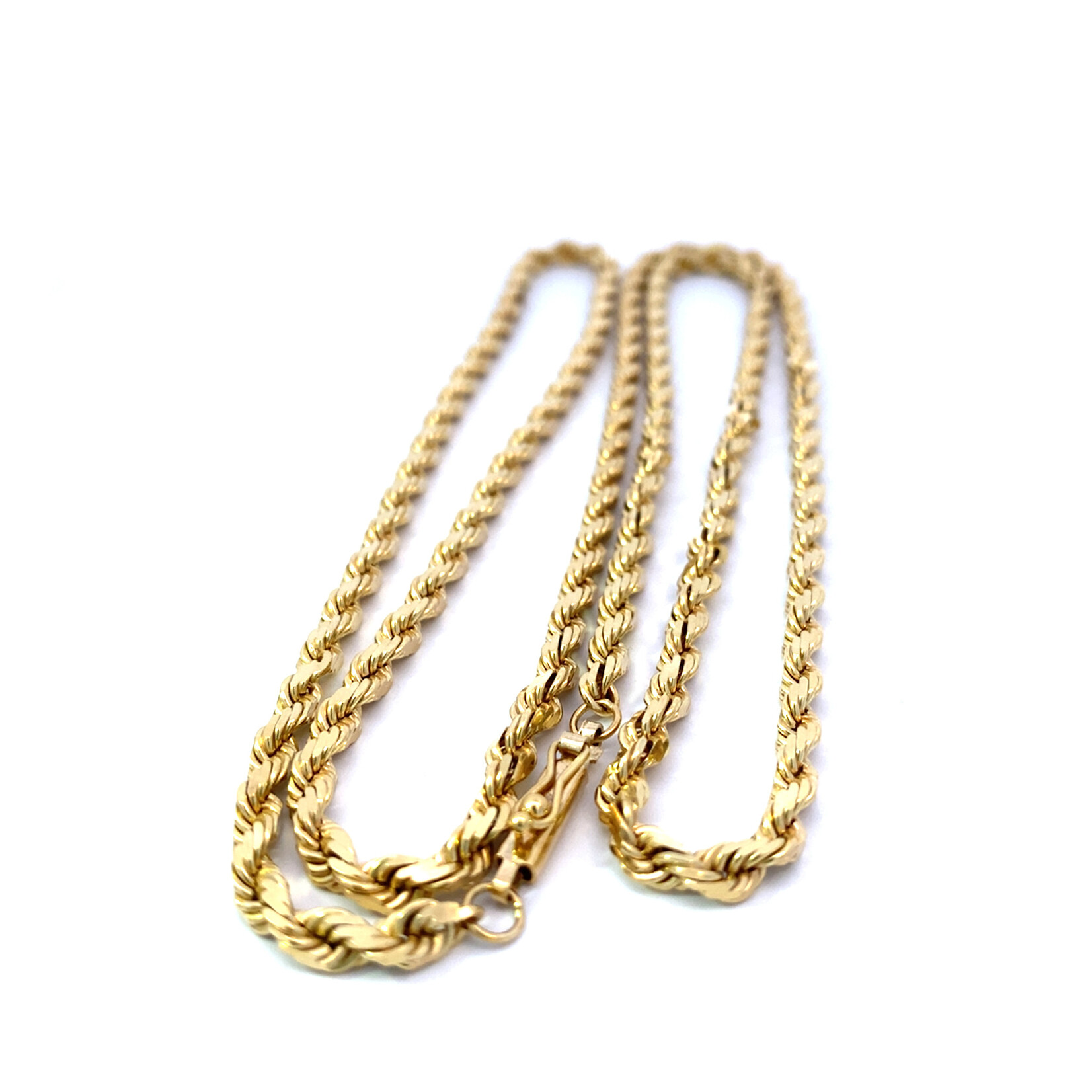 14K Yellow Gold 30" 3mm Diamond Cut Rope Chain