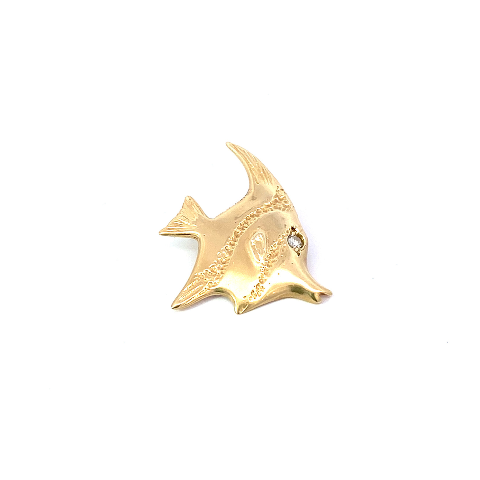 14K Yellow Gold Angel Fish w/ Dia D.03ctw