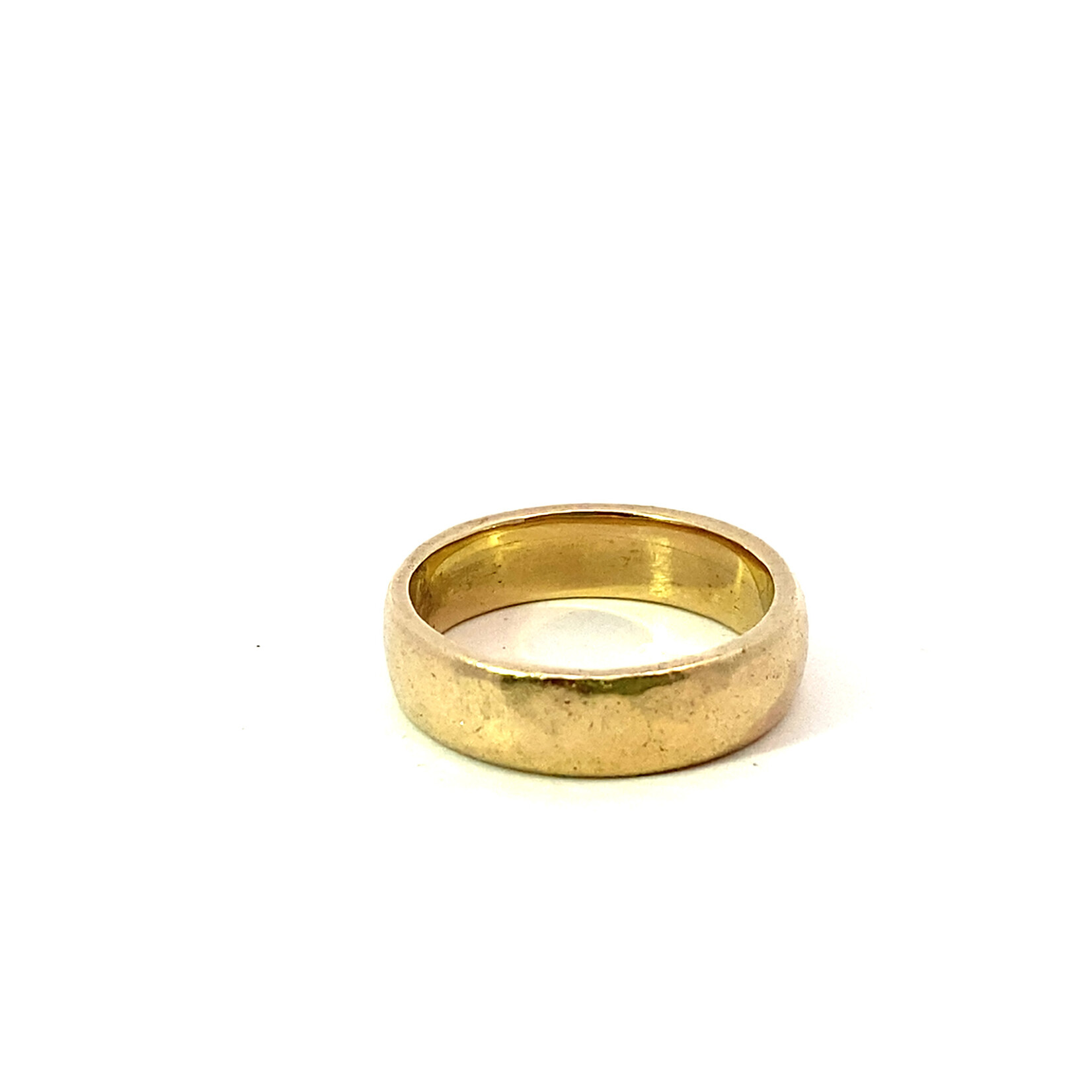 14K Yellow Gold 6mm Hammered Band sz 8.5