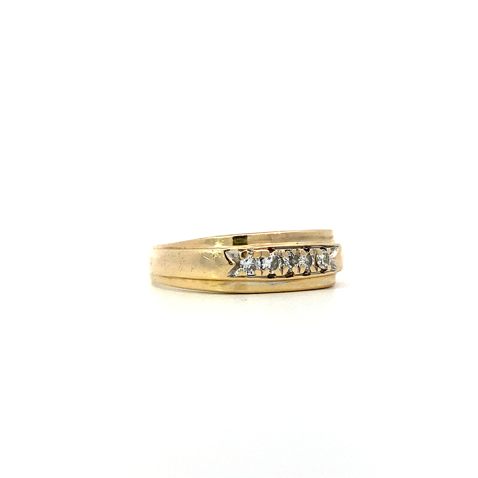 14K Yellow Gold Mens Diamond Wedding Band sz9.75 D+/-.25ct